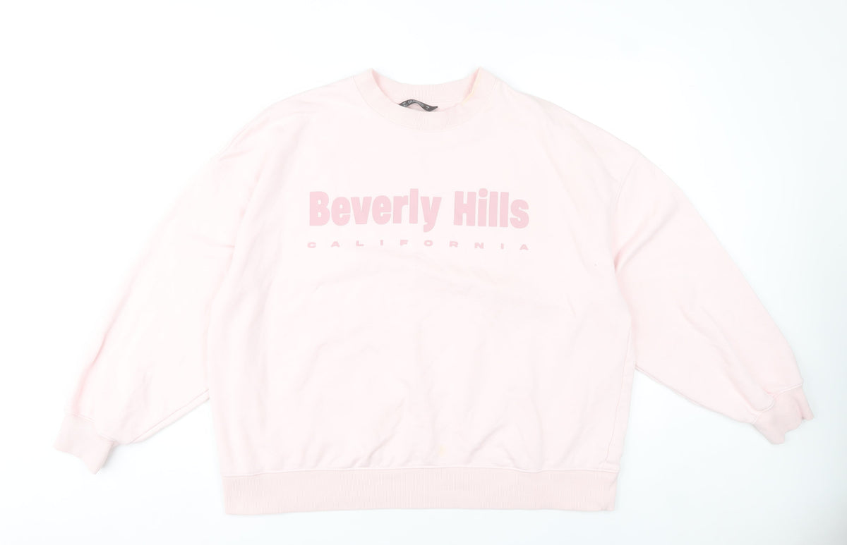 Additional front view of Dunnes women’s pink beverly hills sweatshirt l casual