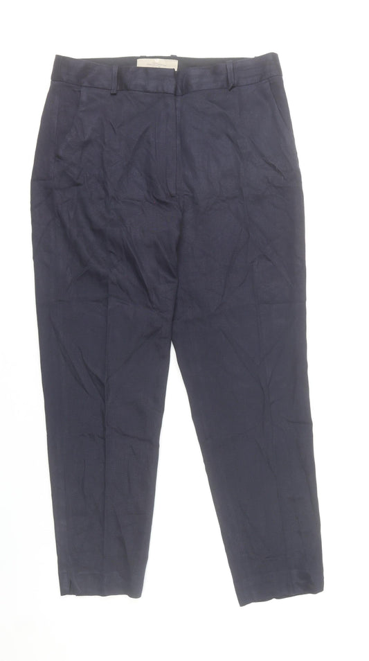 Paul Costelloe Womens Blue Size 10 Straight Leg Work Trousers