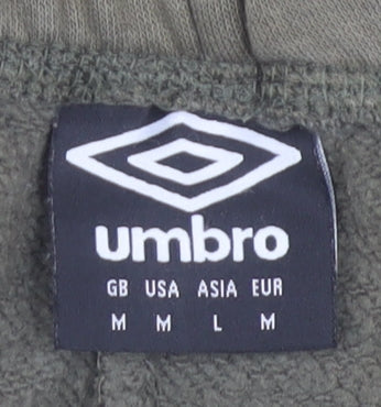 Umbro Mens Green Sweat Shorts Size M Elastic Waist Pockets