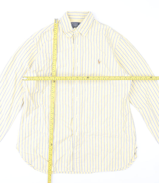 Ralph Lauren Men’s Yellow Striped Cotton Button-Up Shirt L