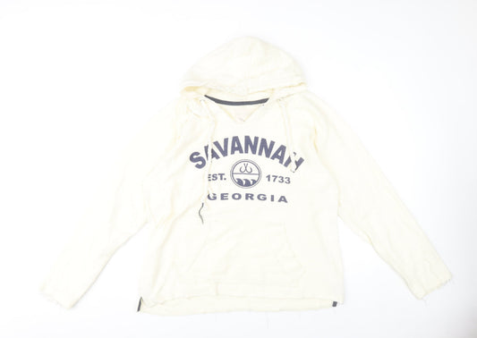 U.S. Vintage Womens Ivory Pullover Hoodie Small Savannah Logo