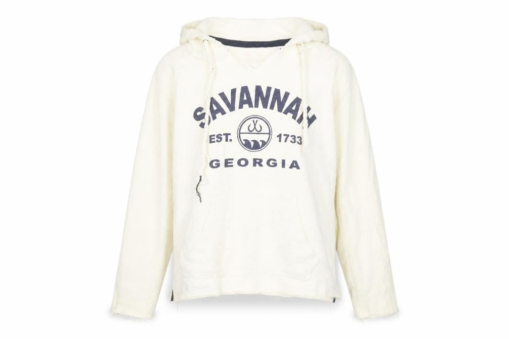 U.S. Vintage Womens Ivory Pullover Hoodie Small Savannah Logo