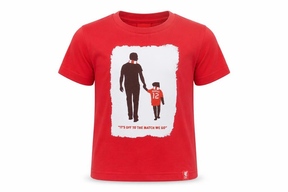 Front view of LFC boys’ red football graphic t-shirt 3-4 years crew neck short sleeve