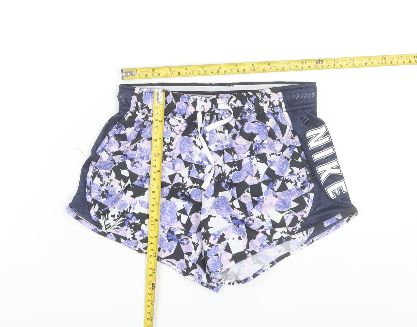 Nike Girls Multicoloured Floral Athletic Running Shorts Size 10-11Y