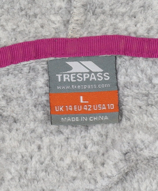 Trespass Women’s Grey Full Zip Hoodie Jacket UK 14 L Outdoor Hooded