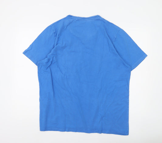 Diesel Men's Blue 2XL V-Neck Cotton Jersey T-Shirt