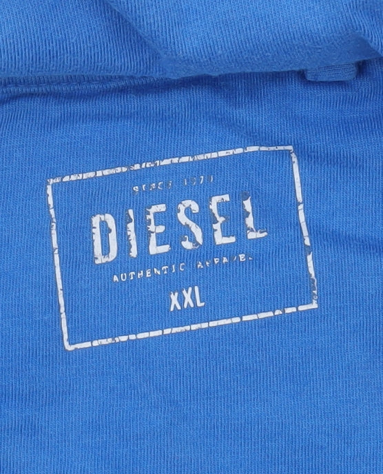 Diesel Men's Blue 2XL V-Neck Cotton Jersey T-Shirt