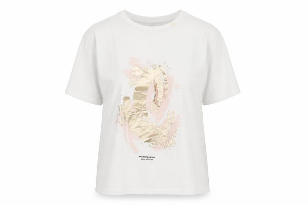 Dunnes Womens White XL Cotton Graphic T-Shirt Short Sleeve