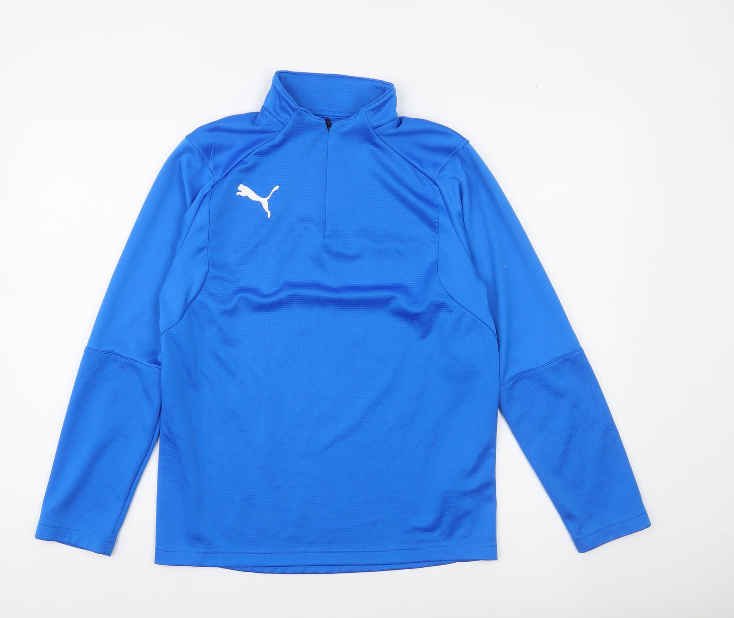 Puma Boys Blue 13-14Y Long Sleeve 1/4 Zip Sports Top