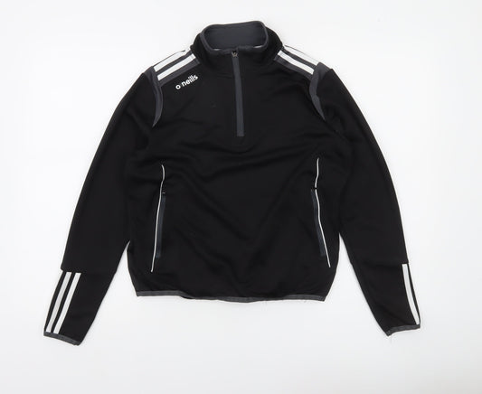 O Neills Boys Black 1/4 Zip Sports Sweatshirt Age 13 Regular Fit