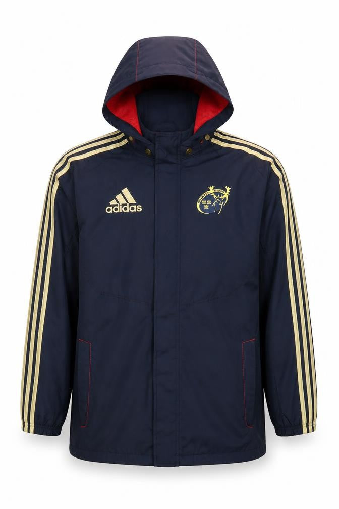 Adidas Teens Blue Waterproof Hooded Sports Jacket 13-14 Years