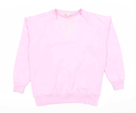 Miss Selfridge Women Pink Sweatshirt UK 8 Cotton Blend Casual