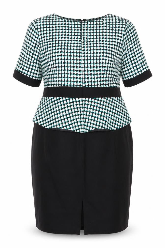 Marks and Spencer Women’s Black Green Sheath Dress Size 16 Workwear