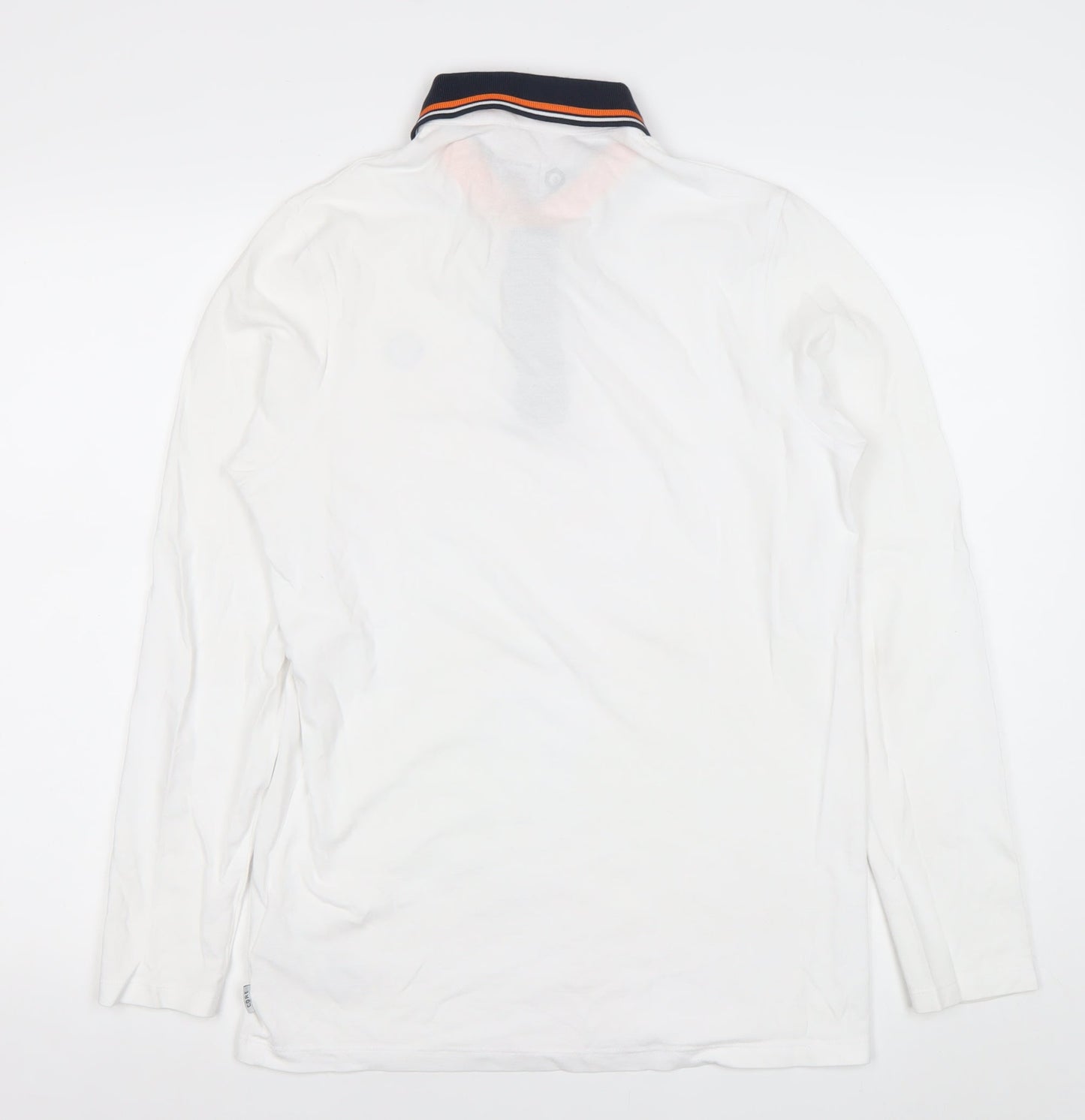 Jack & Jones Men’s White Polo Shirt M Long Sleeve Cotton