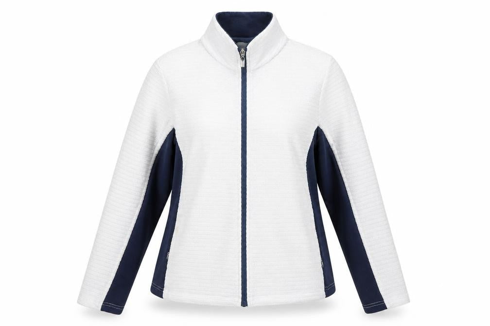 Paco Women’s White & Navy Full Zip Sweatshirt Size 16 Activewear