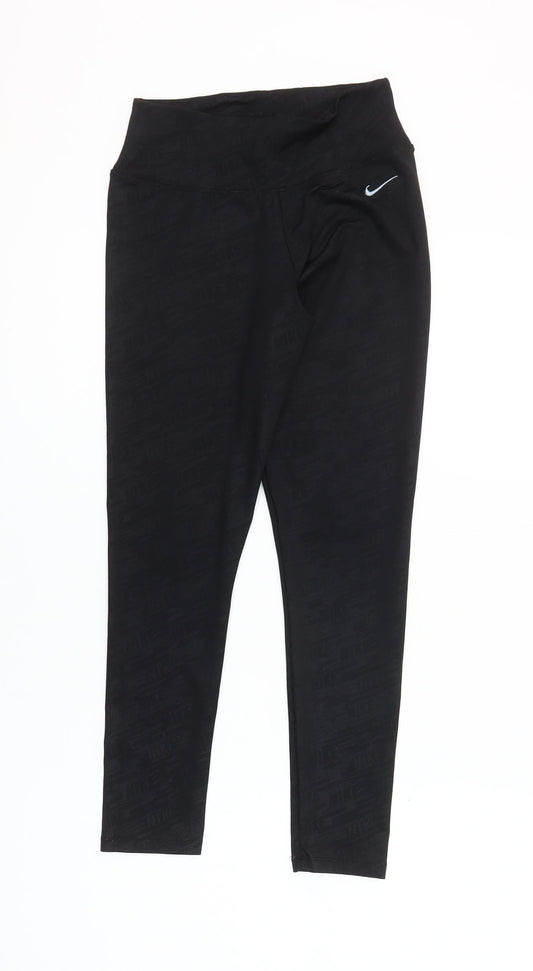 Nike Womens Black M Slim Fit Stretch Leggings Activewear