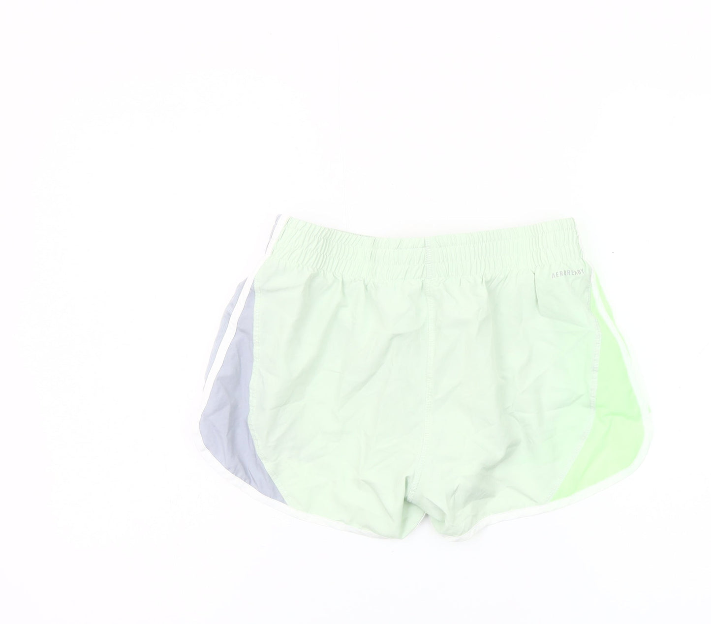 Adidas Womens Green Grey Athletic Sports Shorts Size S Slim Fit