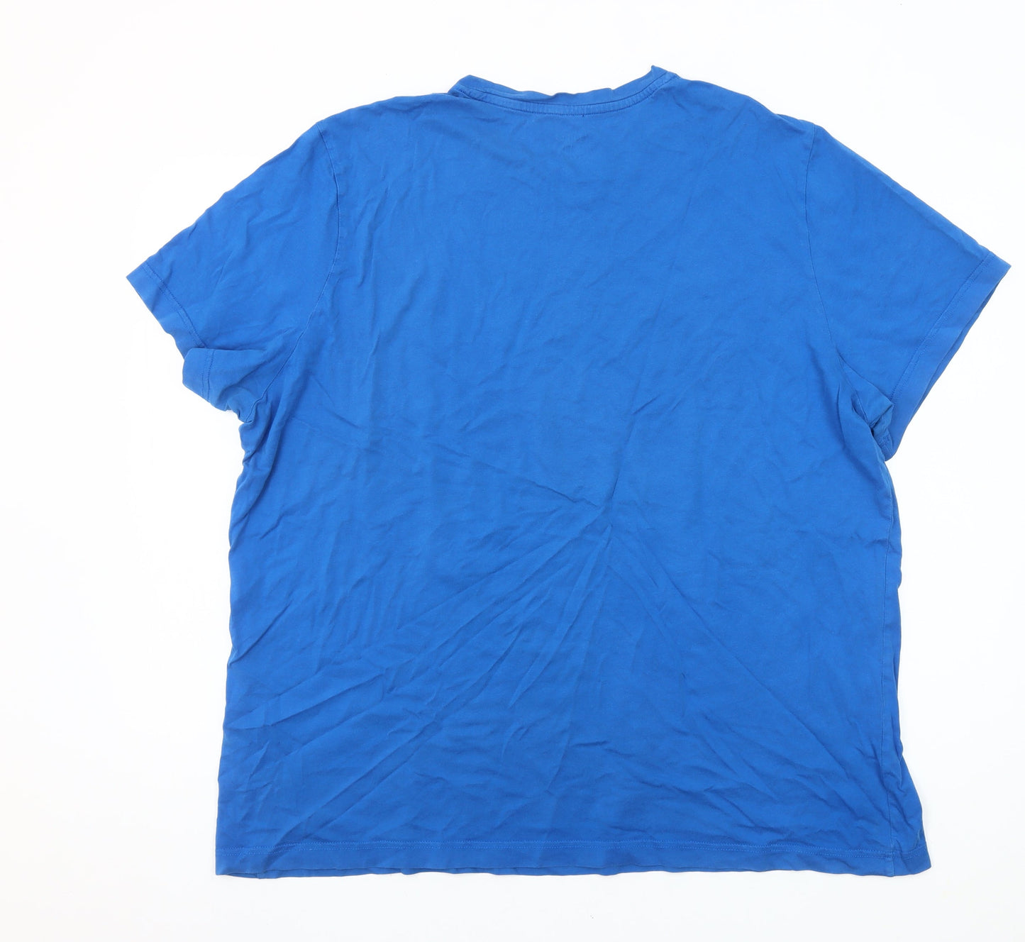 Reebok Men's Blue 2XL Graphic Logo Crew Neck Sports T-Shirt