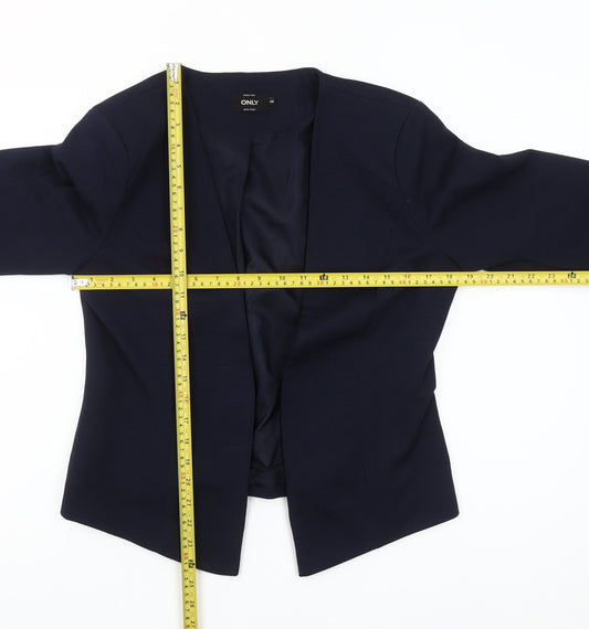 ONLY Womens Blue Tailored Open Front Blazer Jacket Size 10