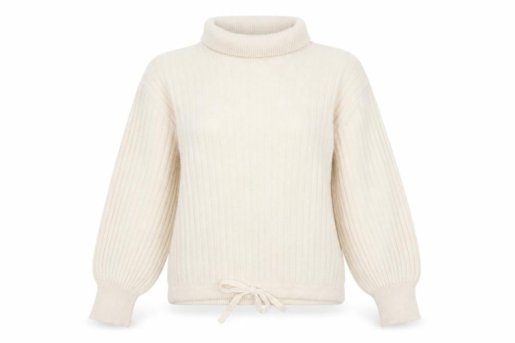 Gallery Women’s Ivory XS Roll Neck Knit Jumper Balloon Sleeve