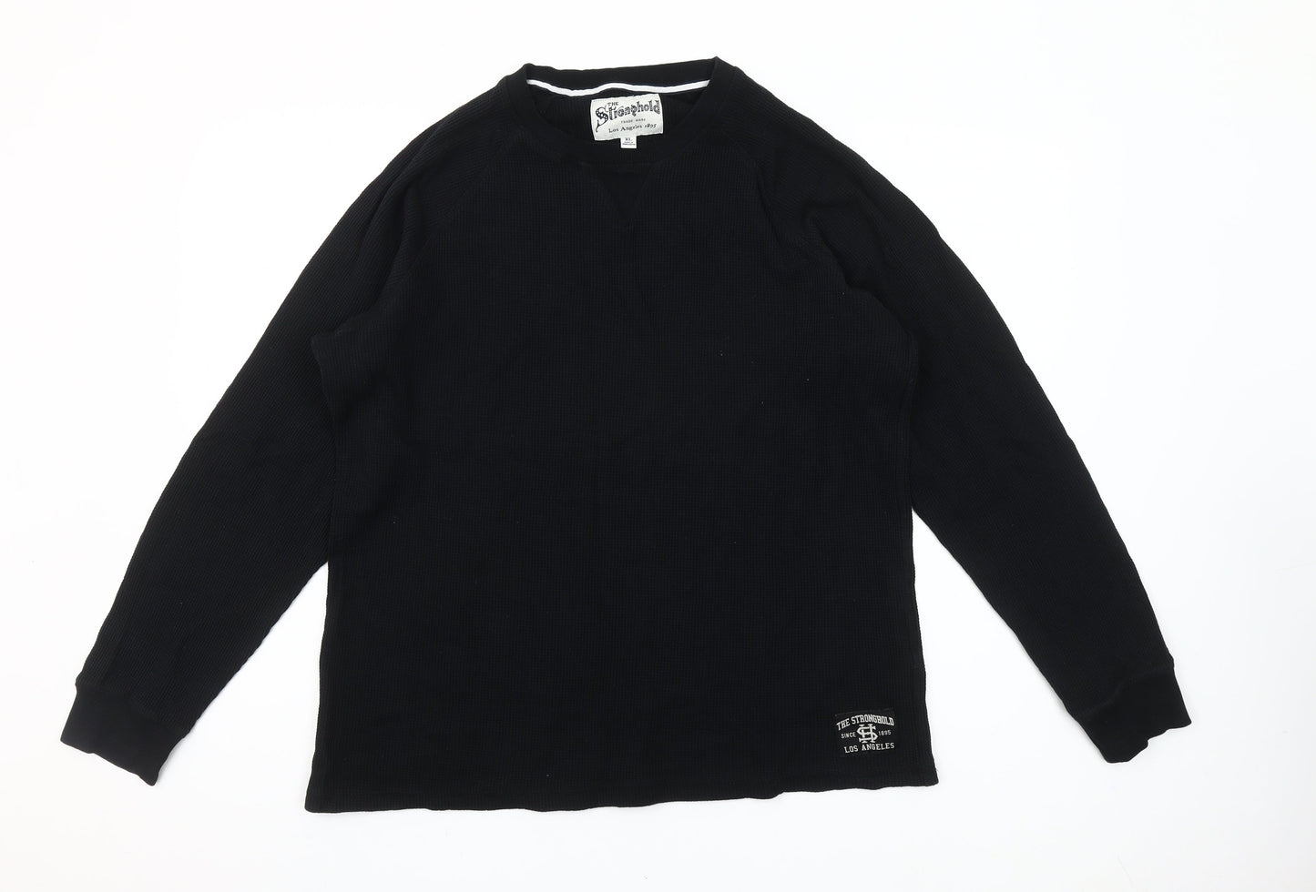 The Stronghold Men's Black XL Long Sleeve Cotton T-Shirt