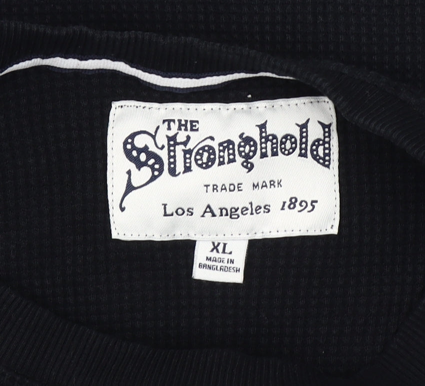 The Stronghold Men's Black XL Long Sleeve Cotton T-Shirt