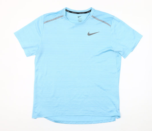 Nike Men's Blue Dri-Fit Running Sports T-Shirt Size L