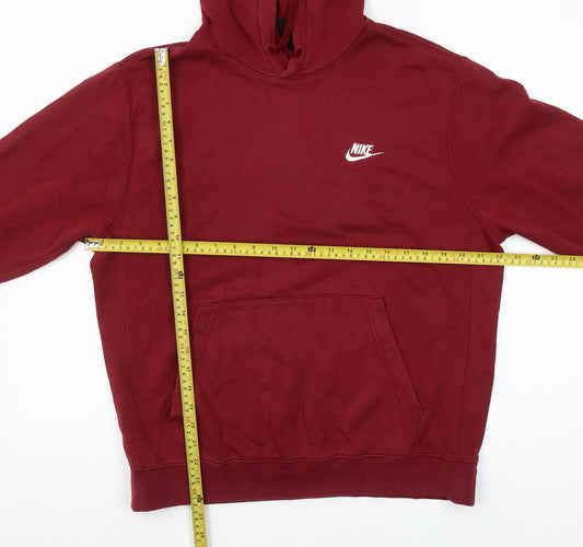 Nike Men's Red Pullover Hoodie Medium Logo Sportswear