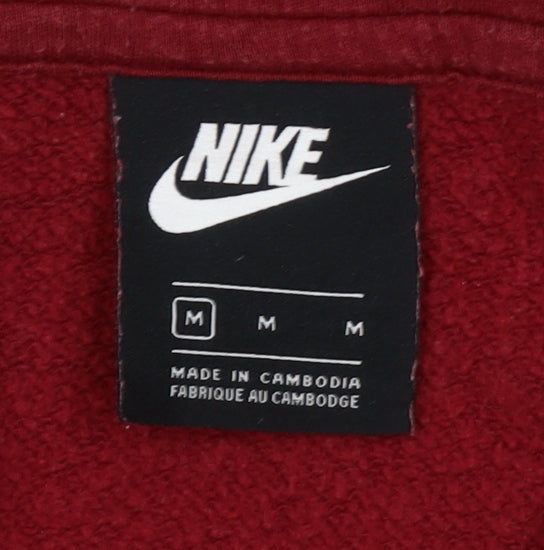 Nike Men's Red Pullover Hoodie Medium Logo Sportswear
