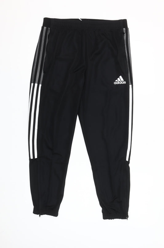Adidas Women’s Black Tapered Track Pants M Regular Fit Activewear