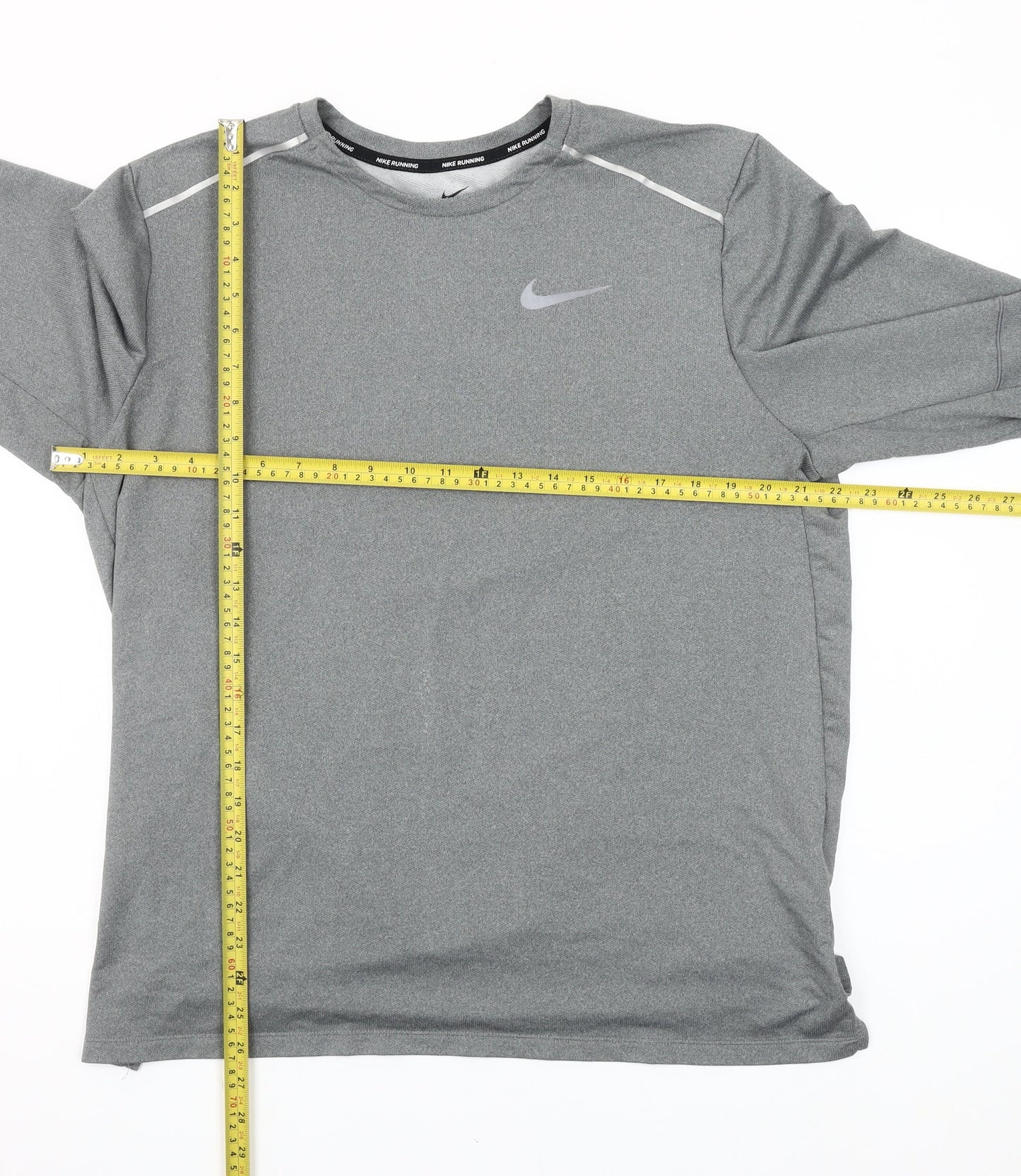 Nike Men’s Grey Dri-Fit Running Long Sleeve T-Shirt Size L