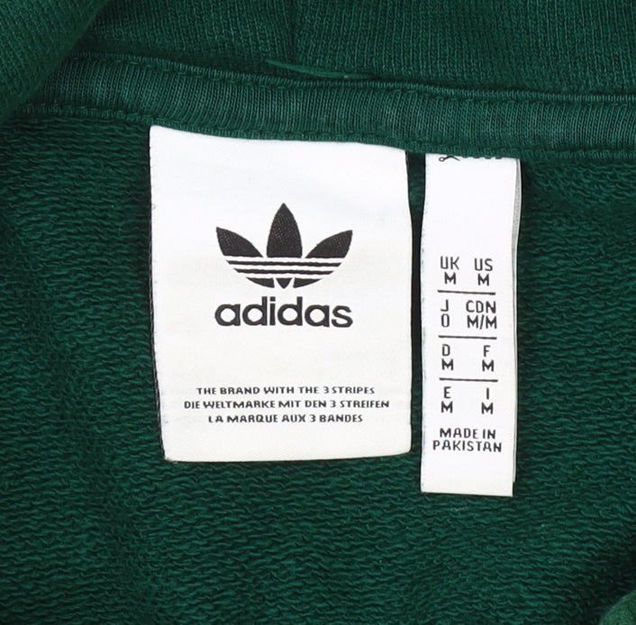 Adidas Men's Green Pullover Hoodie Medium Logo Sweatshirt