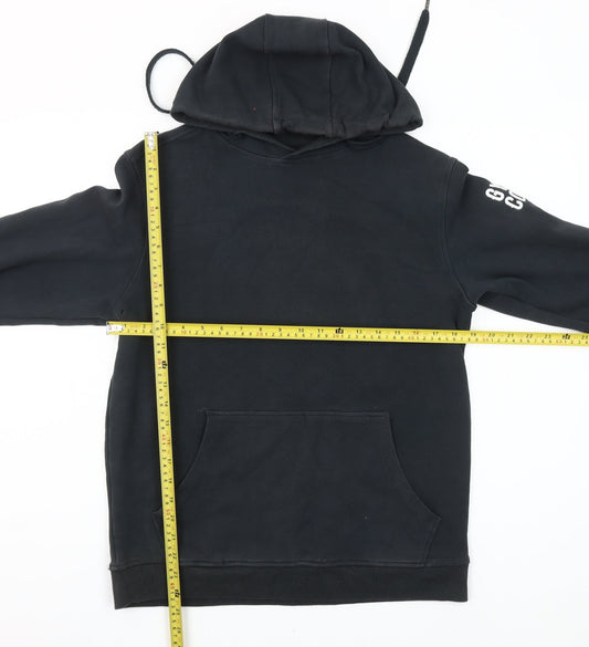 Gym+Coffee Women’s Black Pullover Hoodie Medium With Logo Accents