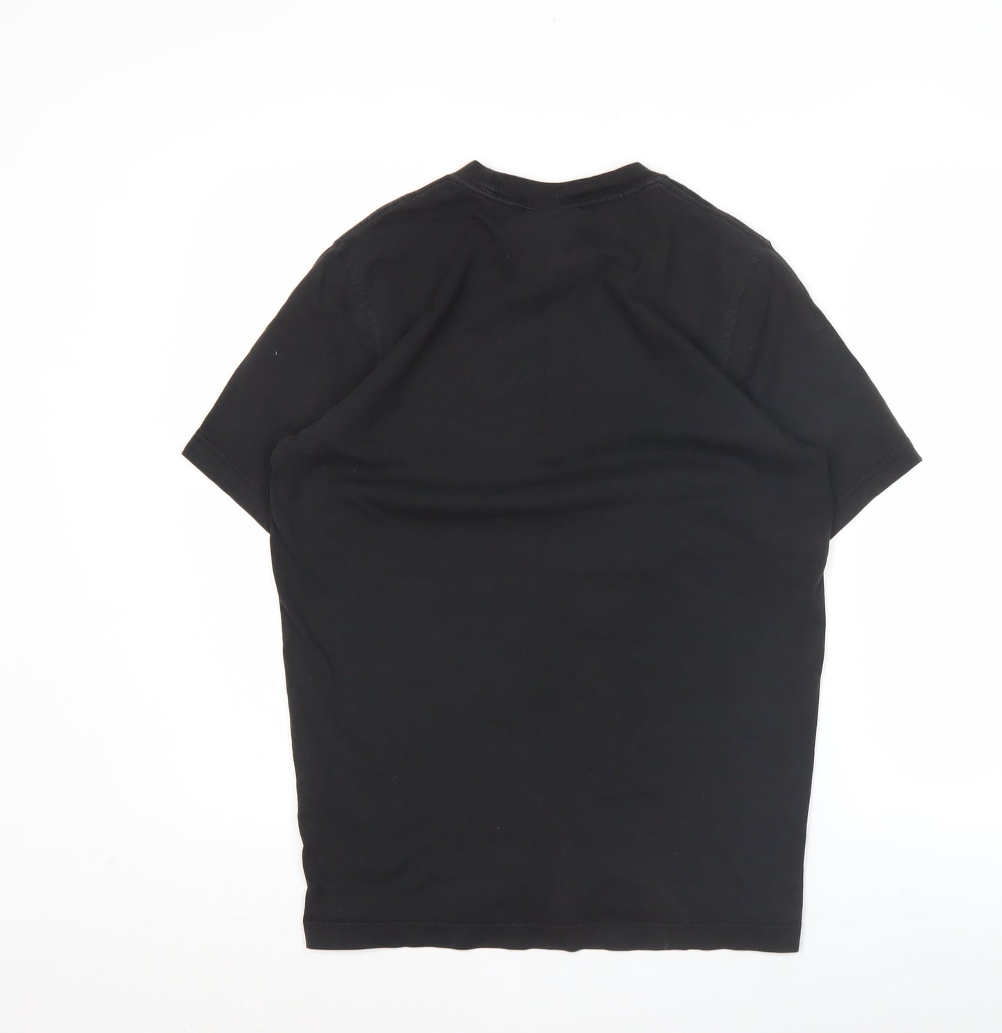 Adidas Mens Black Small Sports Logo Graphic Print Cotton T-Shirt