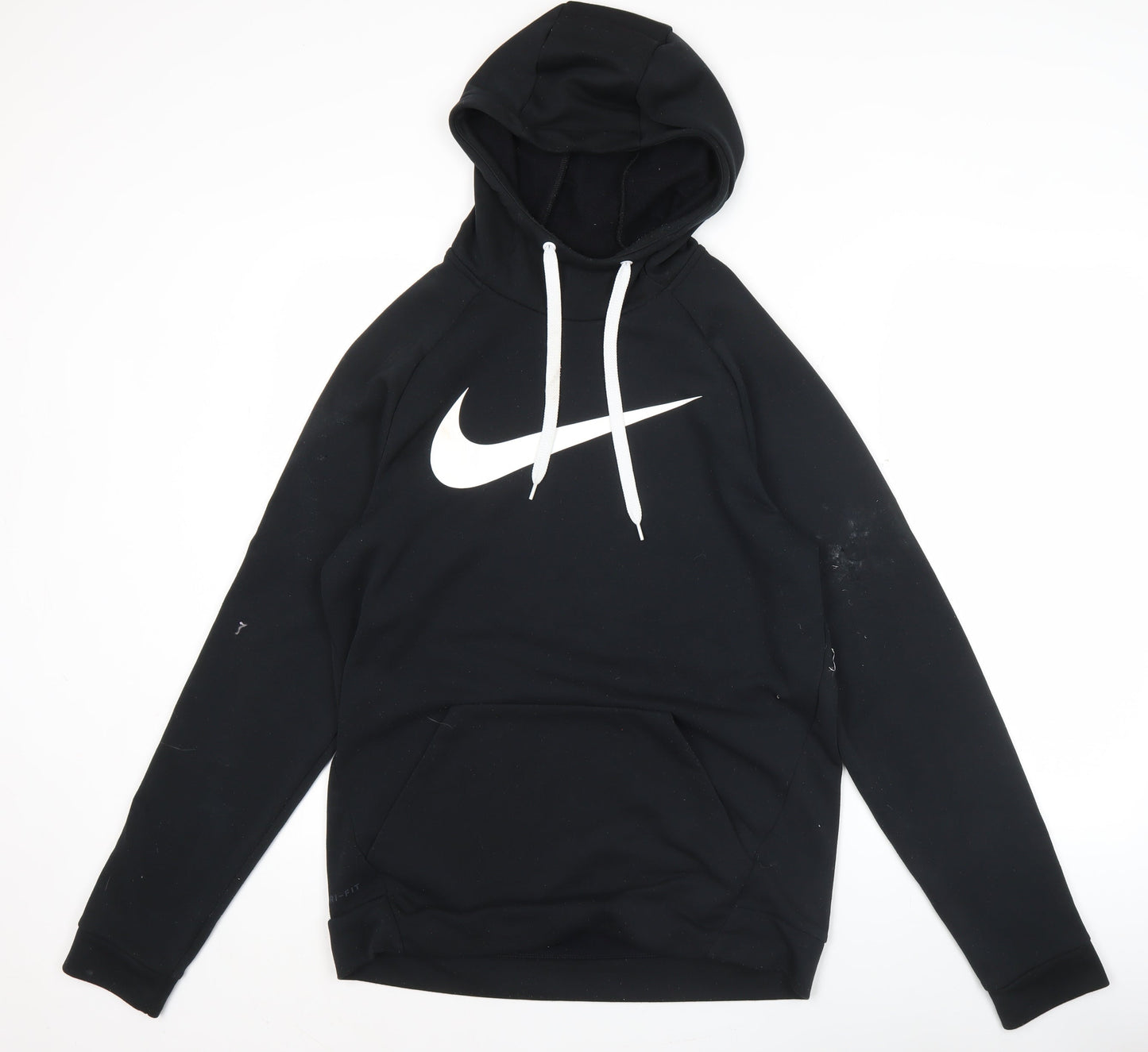 Nike Mens Black Pullover Hoodie Medium Sports Dri-Fit Logo