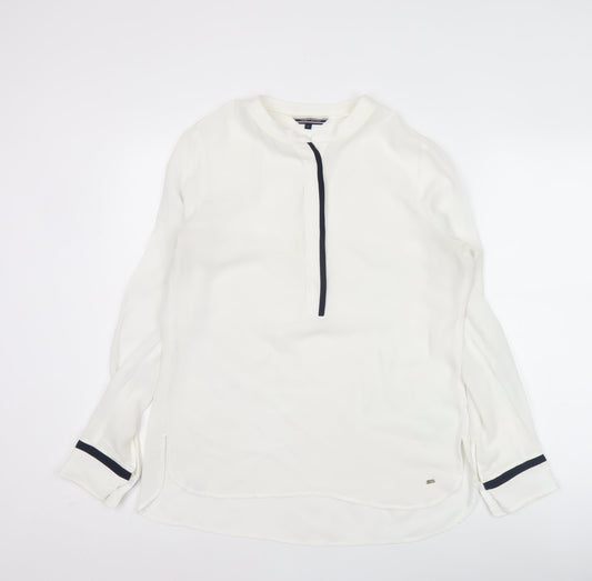 Tommy Hilfiger Womens White Long Sleeve Tunic Blouse Size 12