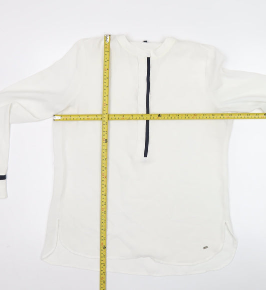 Tommy Hilfiger Womens White Long Sleeve Tunic Blouse Size 12