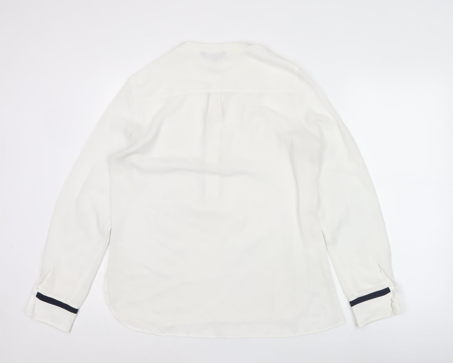 Tommy Hilfiger Womens White Long Sleeve Tunic Blouse Size 12