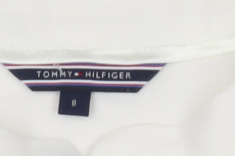 Tommy Hilfiger Womens White Long Sleeve Tunic Blouse Size 12