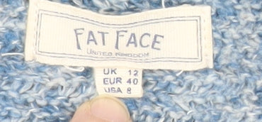 Fat Face Women’s Blue Crew Neck Long Sleeve Cotton Jumper UK 12