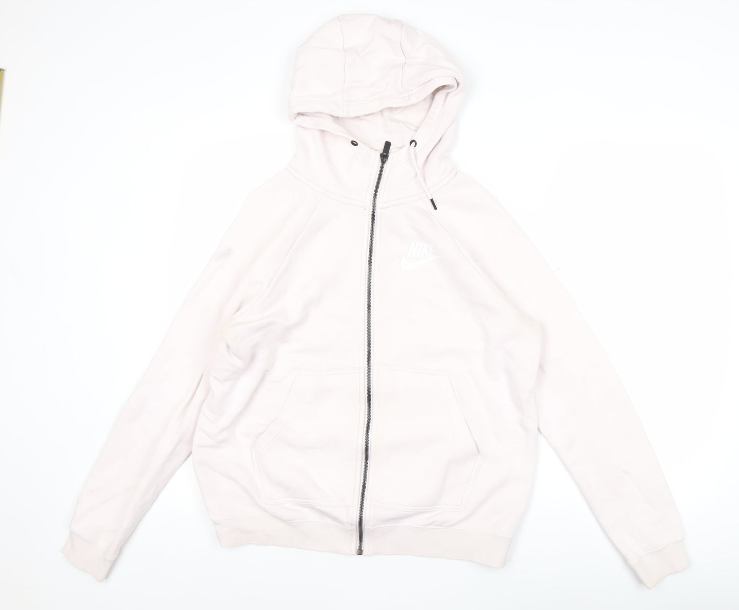 Nike Womens Ivory Full Zip Hoodie Size M Logo Casual Sportswear