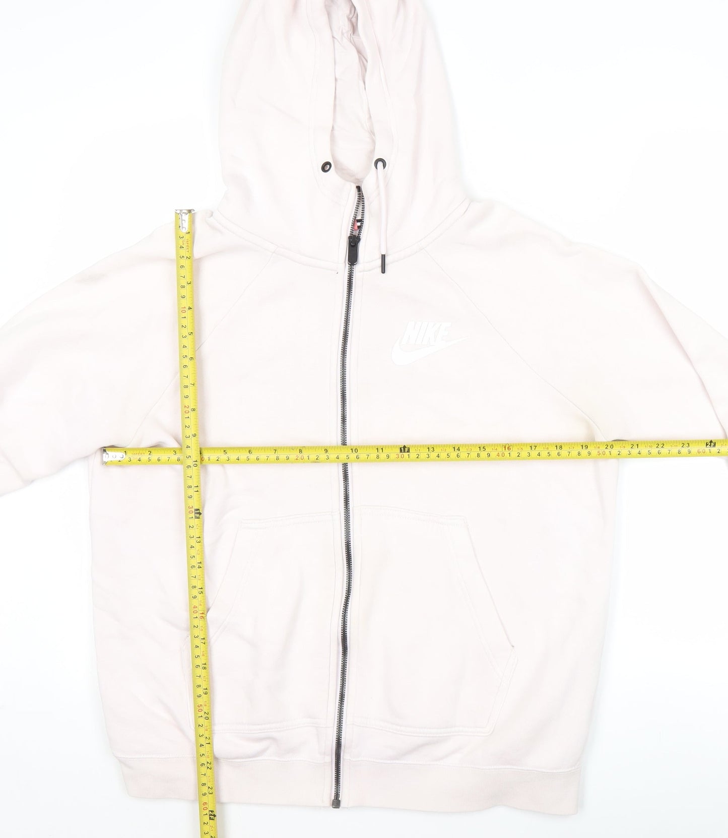 Nike Womens Ivory Full Zip Hoodie Size M Logo Casual Sportswear
