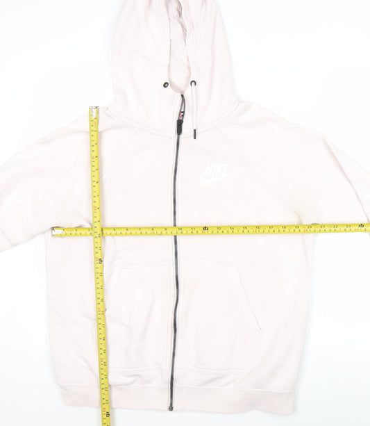 Nike Womens Ivory Full Zip Hoodie Size M Logo Casual Sportswear