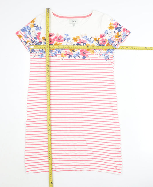 Joules Womens Multicoloured Size 10 T-Shirt Dress Floral Stripe