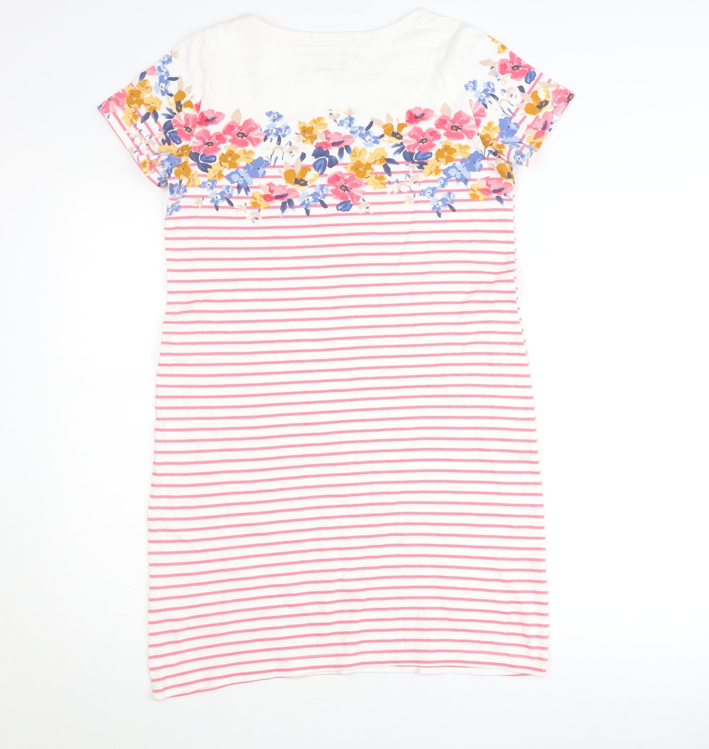 Joules Womens Multicoloured Size 10 T-Shirt Dress Floral Stripe