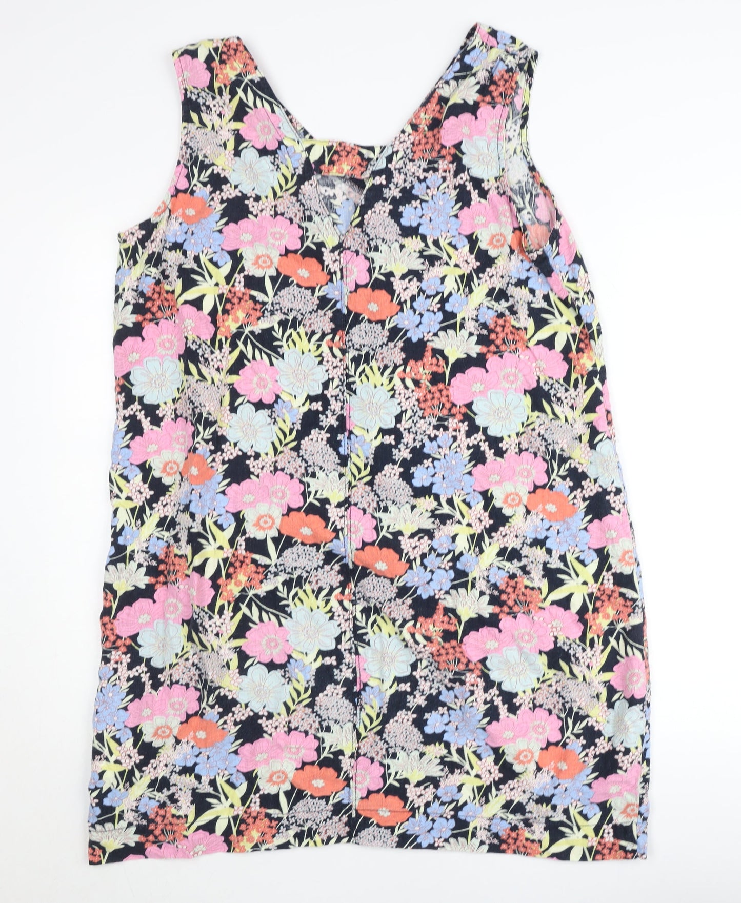 Next Womens Multicoloured Floral Shift Dress Size 16 Sleeveless Knee Length