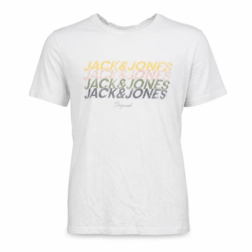 Mens UK Size M JACK & JONES White  Cotton T-Shirt