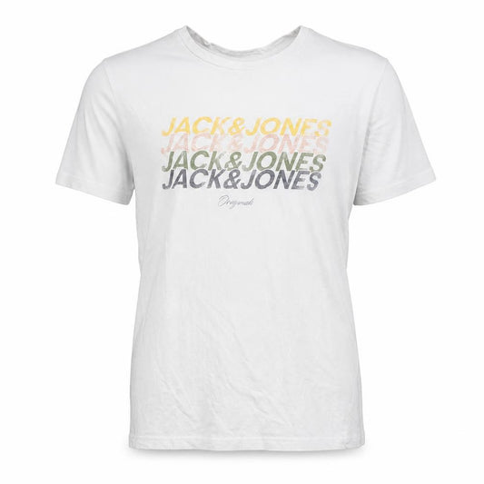 Mens UK Size M JACK & JONES White  Cotton T-Shirt