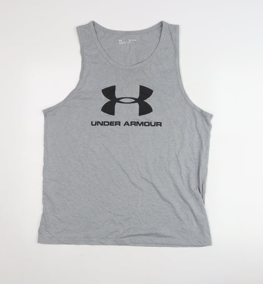 Under Armour Men’s Grey XL Sleeveless Sports T-Shirt Gym Top