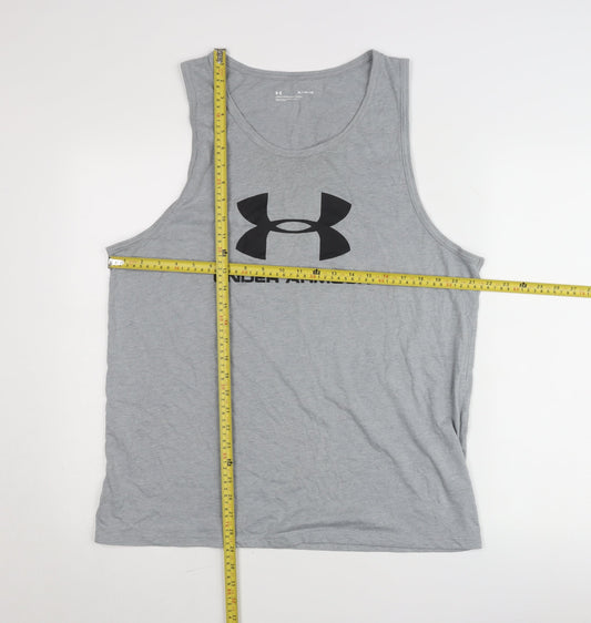 Under Armour Men’s Grey XL Sleeveless Sports T-Shirt Gym Top